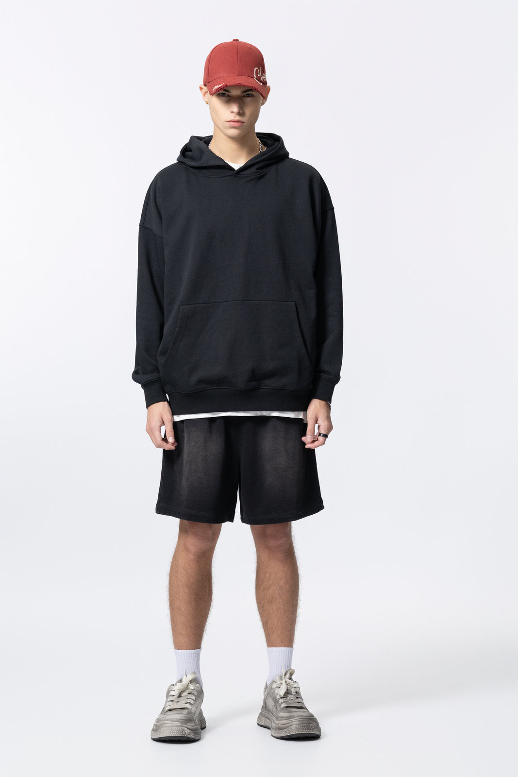 Washed Vintage Distressed Hoodie for women and men AFXWY001