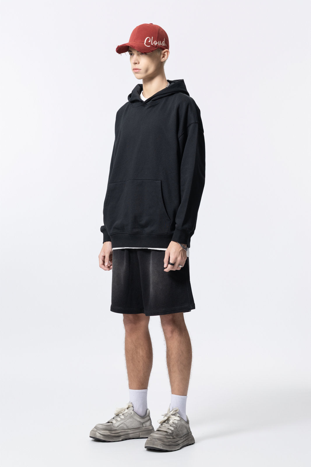 Washed Vintage Distressed Hoodie for women and men AFXWY001