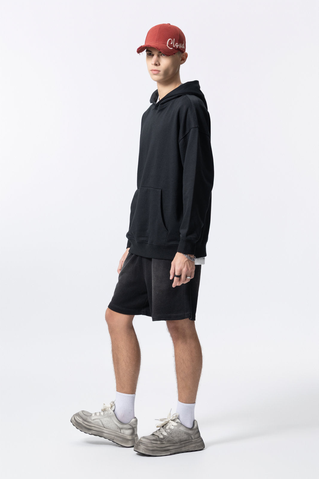 Washed Vintage Distressed Hoodie for women and men AFXWY001