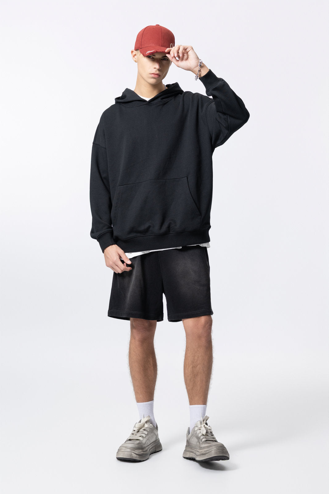 Washed Vintage Distressed Hoodie for women and men AFXWY001