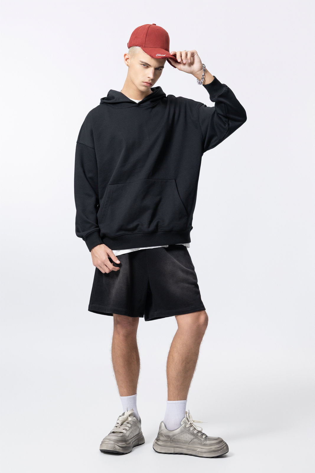 Washed Vintage Distressed Hoodie for women and men AFXWY001