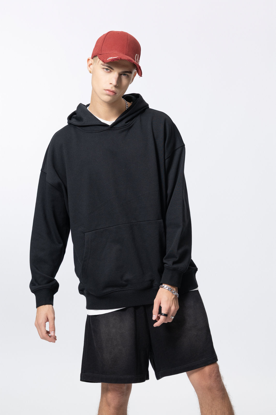 Washed Vintage Distressed Hoodie for women and men AFXWY001