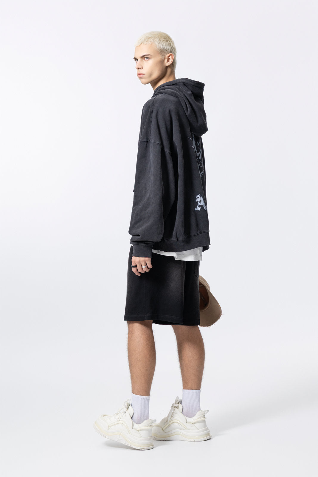 Washed Vintage Distressed Hoodie for women and men AFXWY003