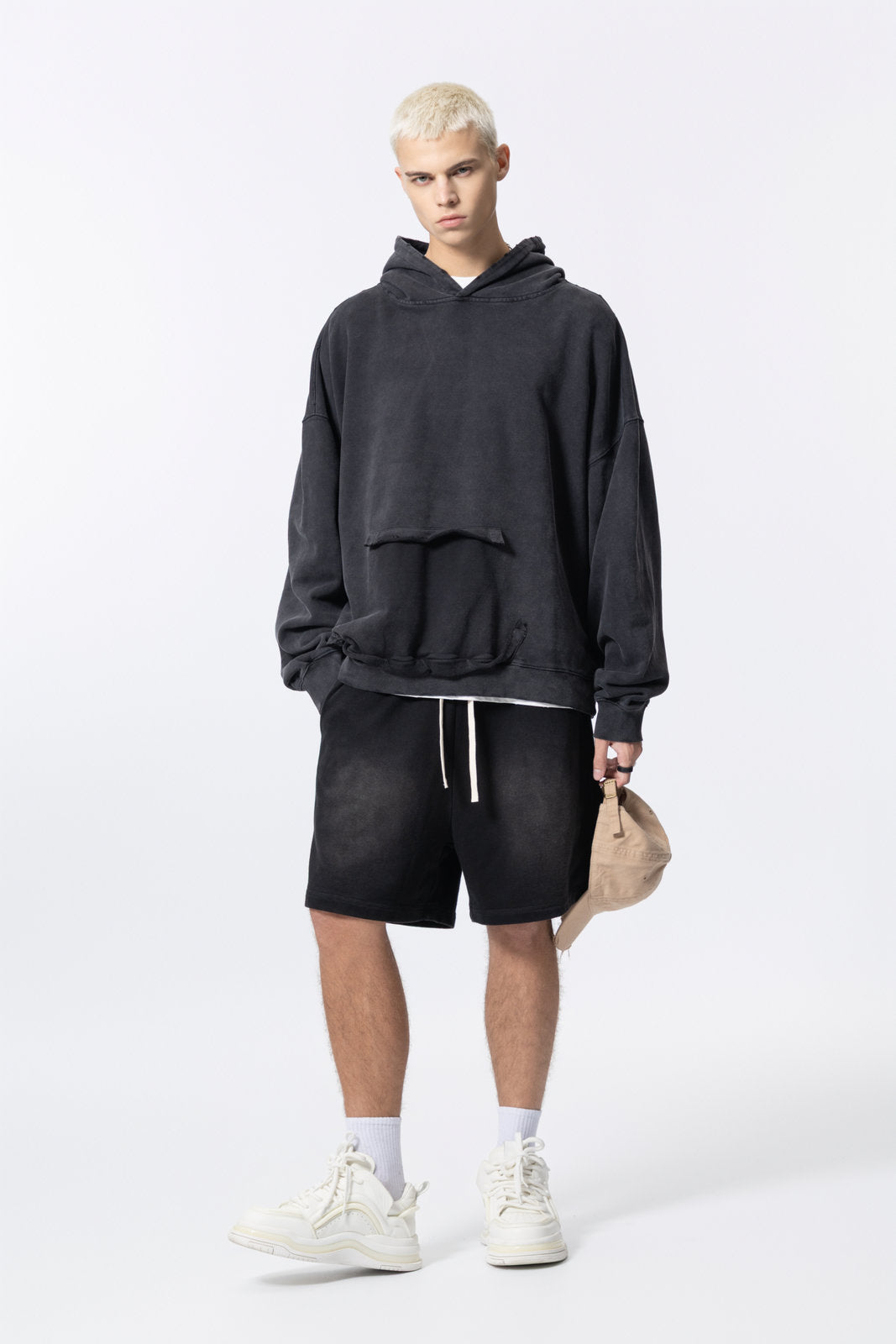 Washed Vintage Distressed Hoodie for women and men AFXWY003