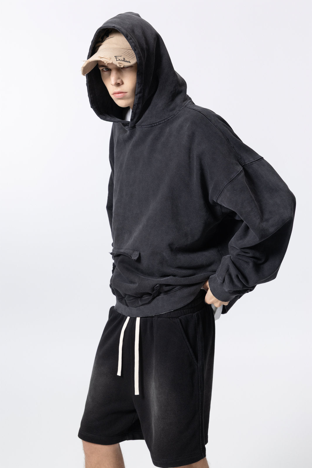 Washed Vintage Distressed Hoodie for women and men AFXWY003