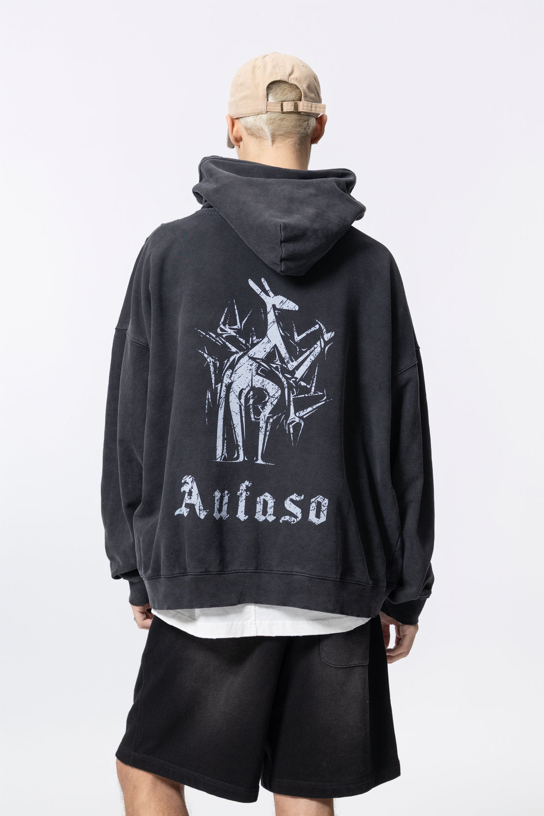 Washed Vintage Distressed Hoodie for women and men AFXWY003