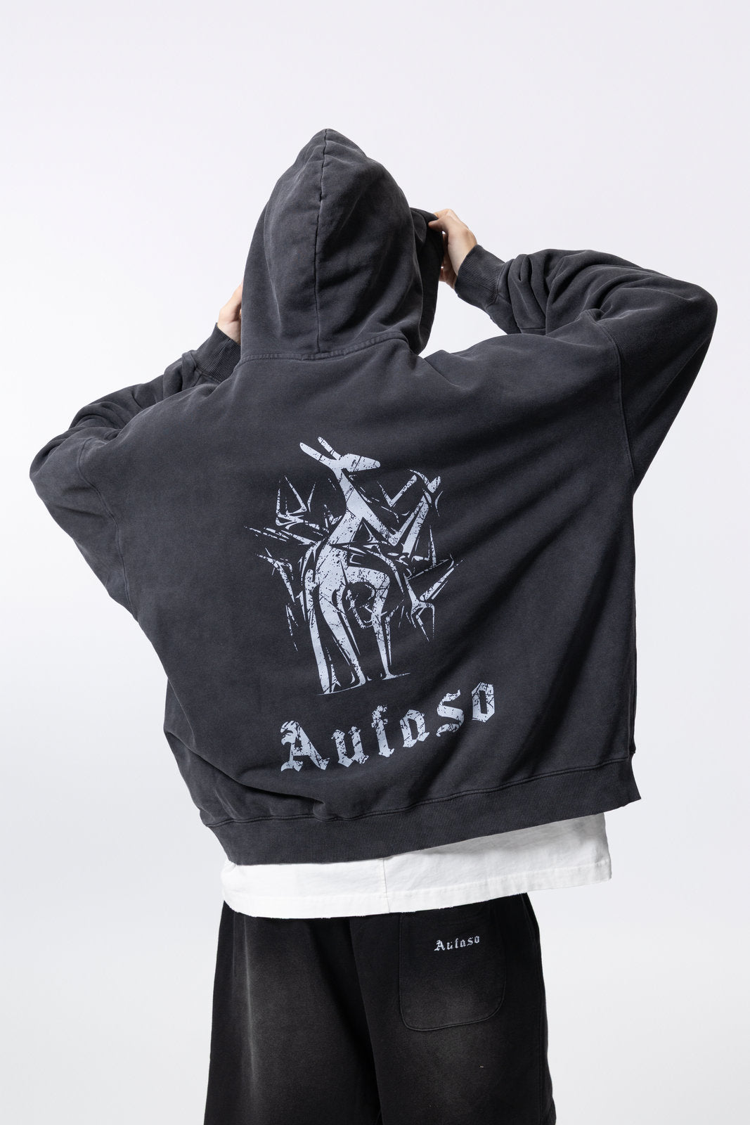 Washed Vintage Distressed Hoodie for women and men AFXWY003