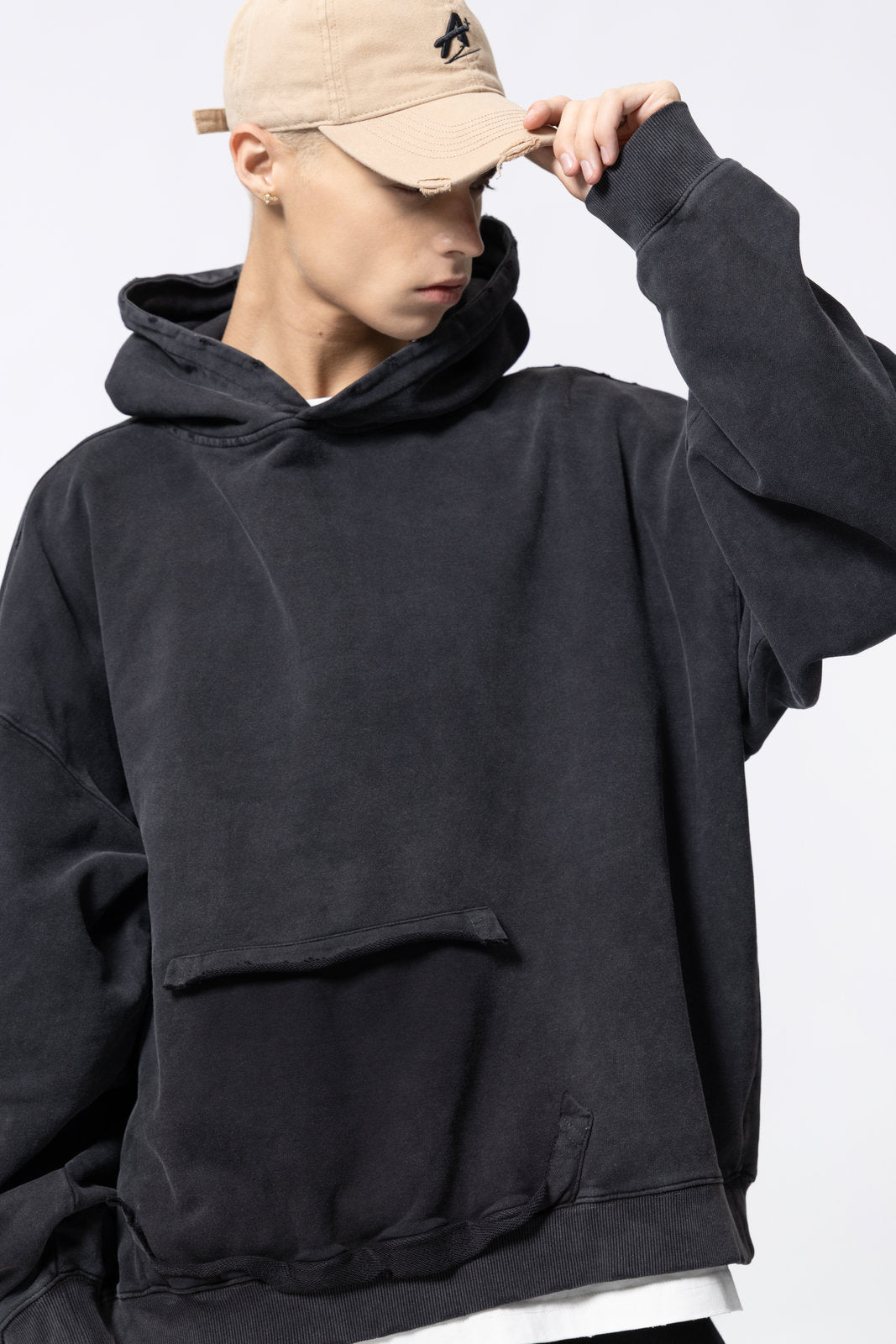 Washed Vintage Distressed Hoodie for women and men AFXWY003
