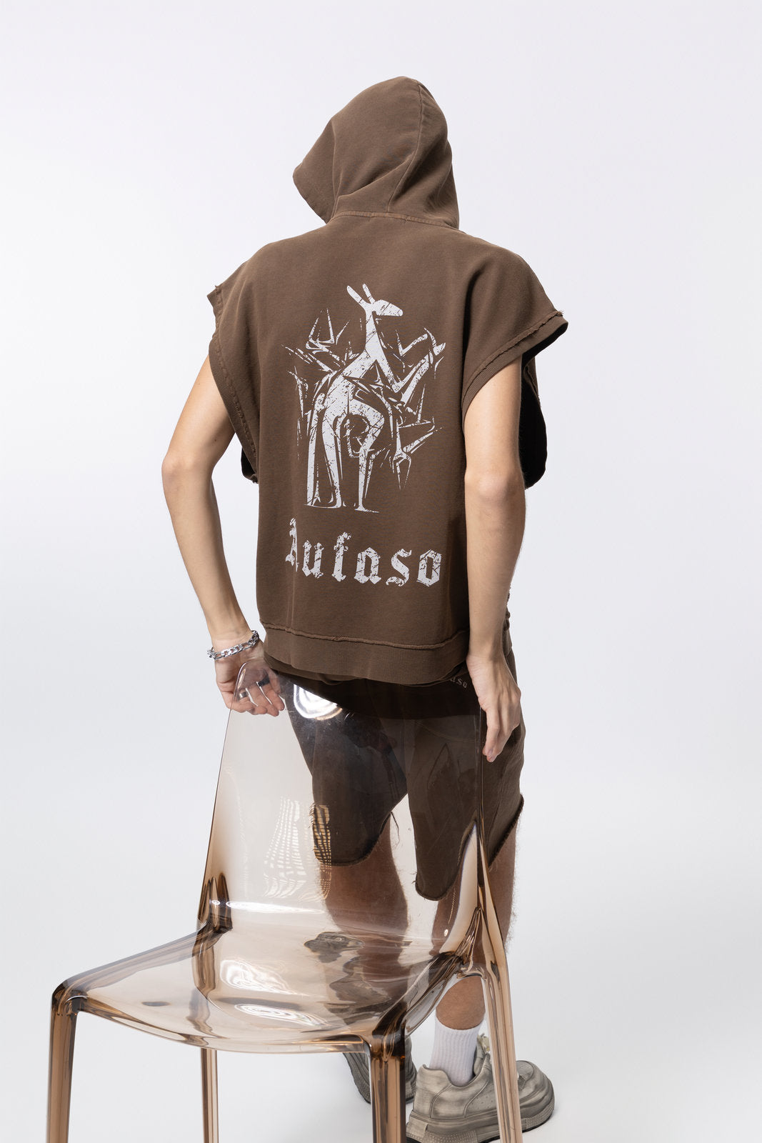 Hooded sleeveless jacket for women and men AFXBX004