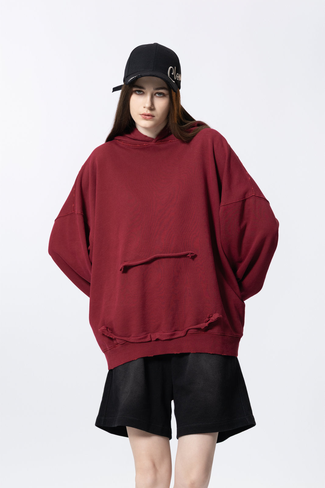 Washed Vintage Distressed Hoodie for women and men AFXWY003