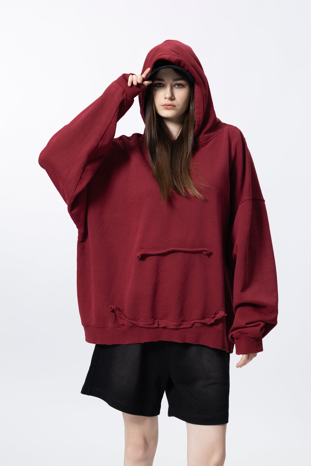 Washed Vintage Distressed Hoodie for women and men AFXWY003