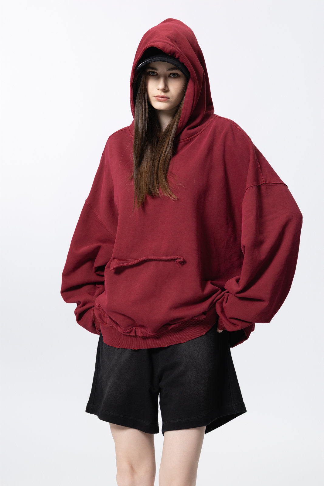 Washed Vintage Distressed Hoodie for women and men AFXWY003