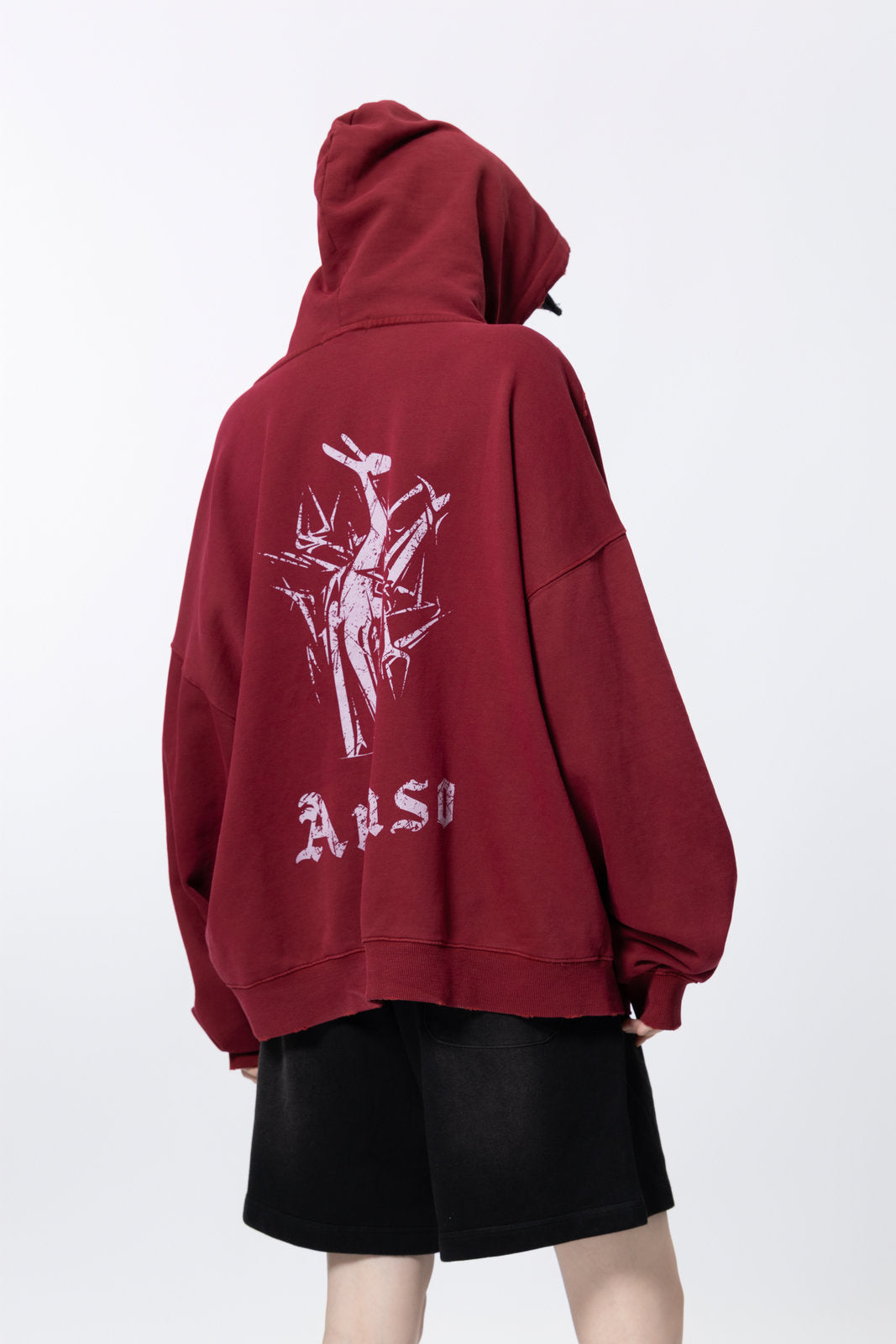 Washed Vintage Distressed Hoodie for women and men AFXWY003