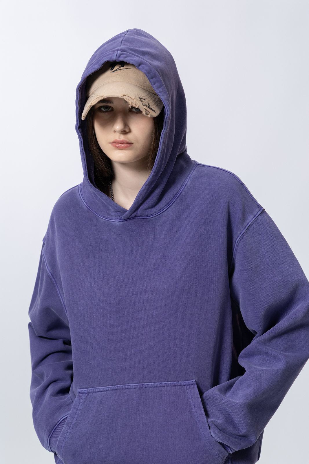 Washed Vintage Distressed Hoodie for women and men AFXWY004