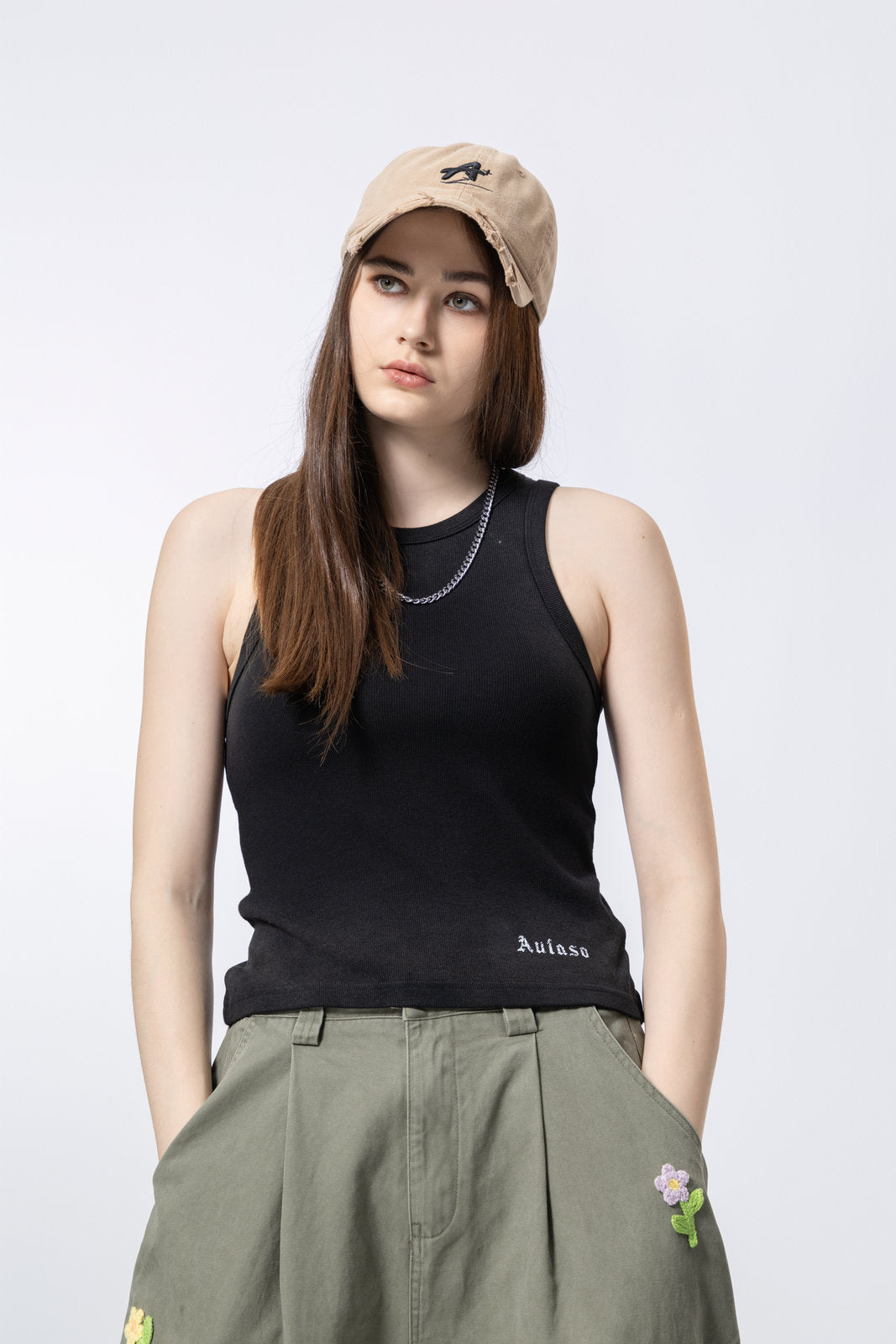 Washed vintage-style vest for women AFXBX003