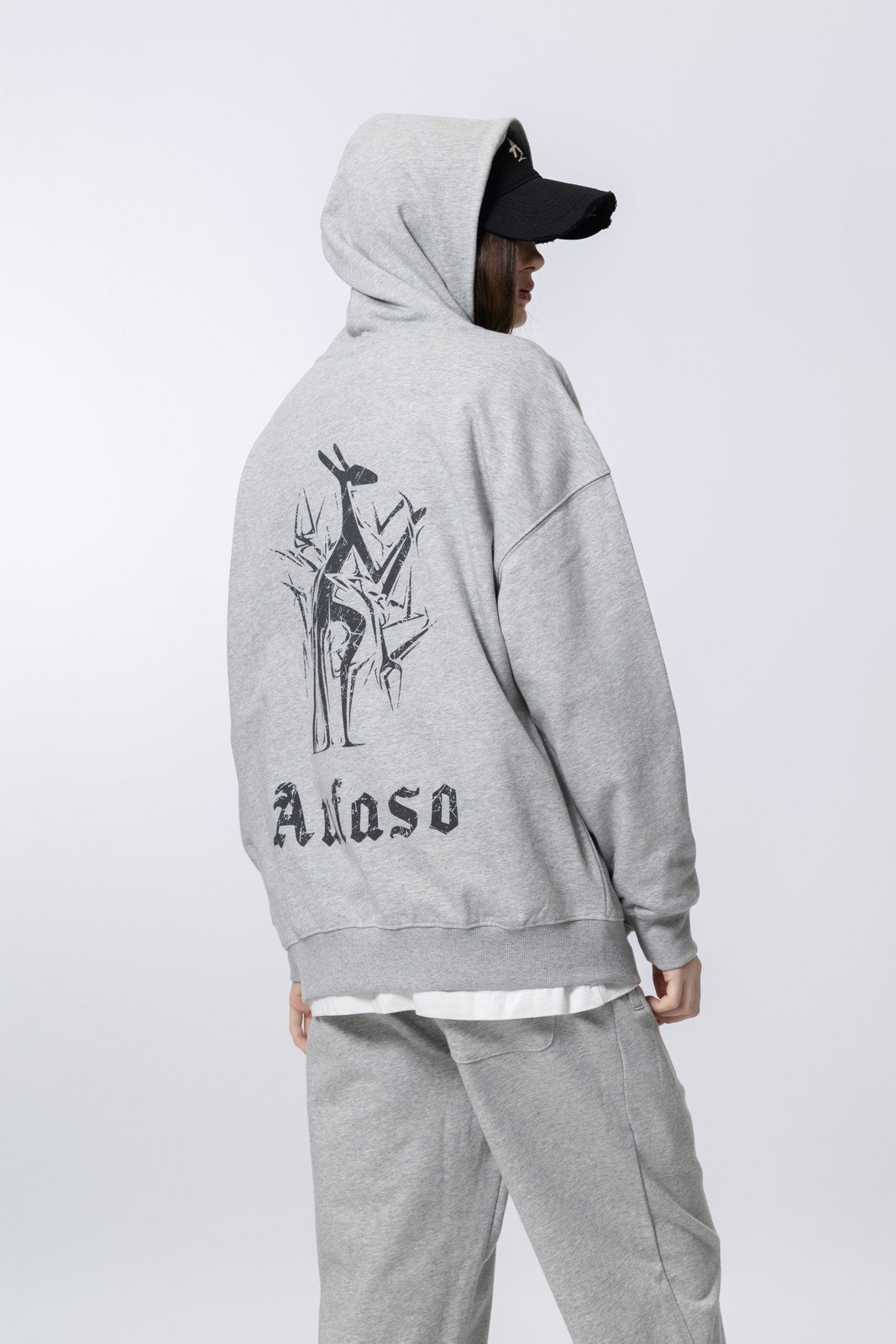 Washed Vintage Distressed Hoodie for women and men AFXWY001